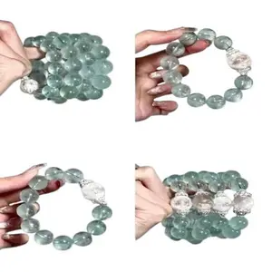 1-Imitation aquamarine crystal white snowflake phantom bracelet, fresh and elegant, high-end sky blue translucent bracelet, gift for best friends