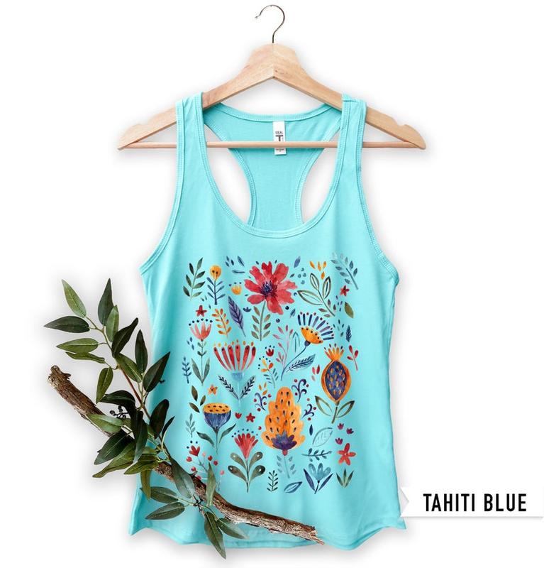 Floral Shirt Tank, Grow Positive Thoughts Tank, Bohemian Style Tank, Butterfly Shirt, Trending Right Now, Women's Graphic Tank, Love Tank