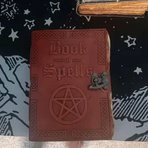 Book of Spells Journal with Pentagram Design and Locking Mechanism for Spell Enthusiasts Secure Your Notes Mystical Design Enhance Your Spellcraft
