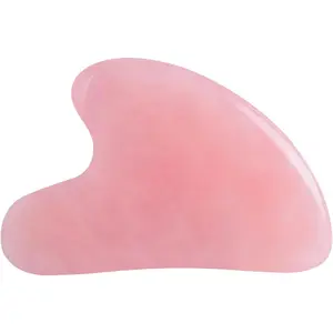 Gua Sha Jade Stone Gua Sha Massage Tool, Guasha Tool for Face and Body Skin Massage. Tools for SPA Acupuncture, Pink Stone for Body Face Neck and Eye, Skin Care Gift for Woman (Pink)