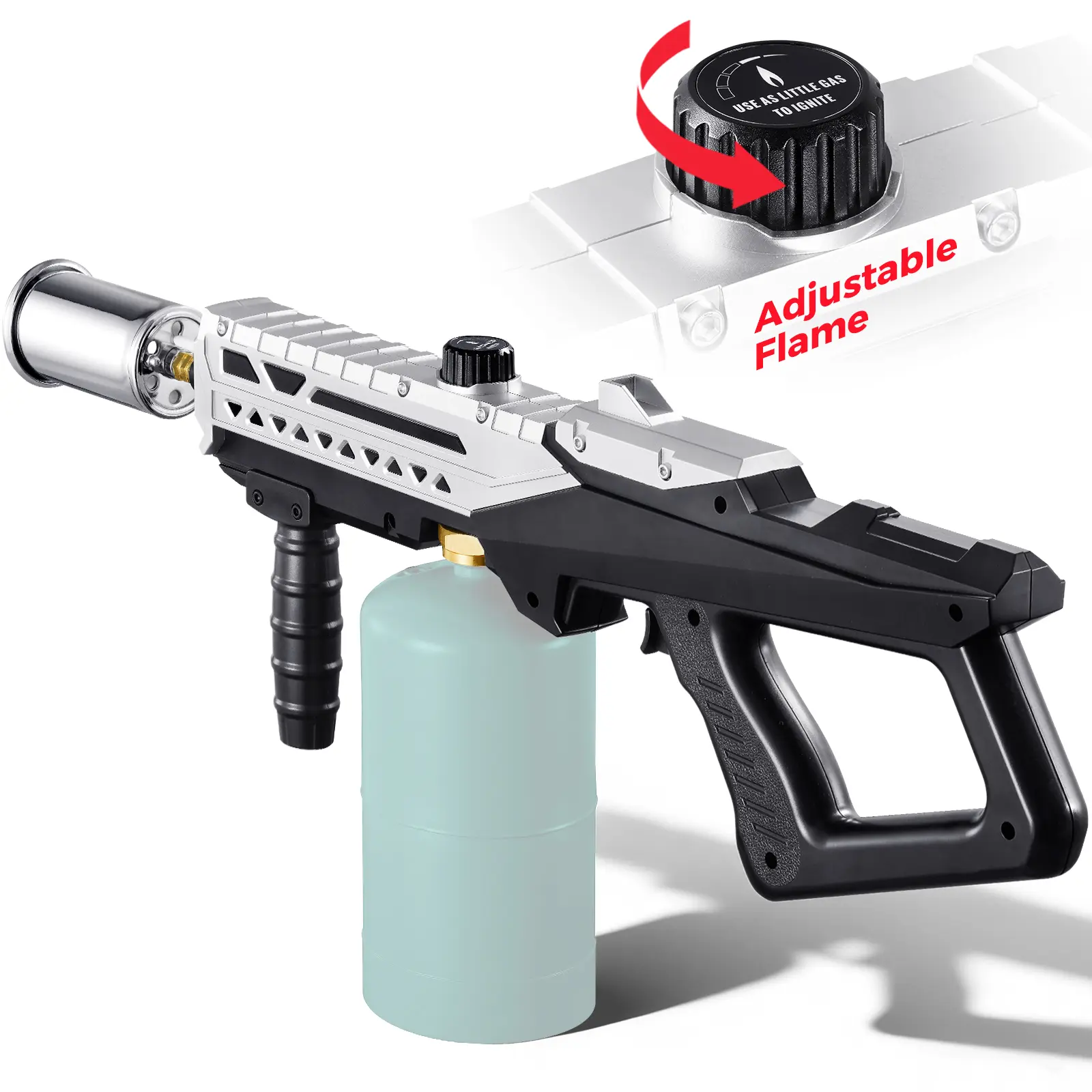 Powerful Propane Torch Gun, Kitchen Torch with Adjustable Flame, Flamethrower Blow Torch Gun, Gas Welding Kits for BBQ, Searing Steak, Camping & Charcoal Torch Lighter(Tank Not Included)
