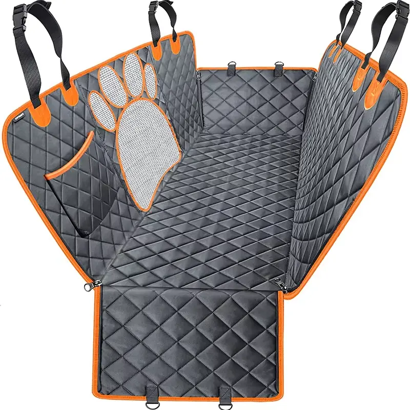 Car Pet Rear Seat Cover Dog Car Seat Cover with See through Mesh Window and Side Zipper Waterproof Anti skid Scratch proof Easy To Clean All round Protection of Seat and Door Suitable for A Variety of Models