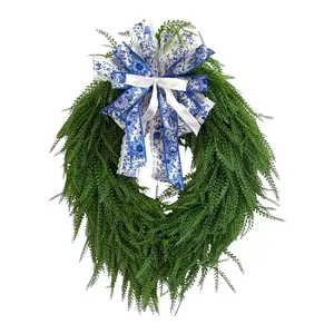 Bead Grass Wreath - Chinoiserie Bow