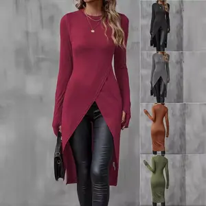 Women's Extended Length Artistic Retro Design High-End Fashion Blouse Top