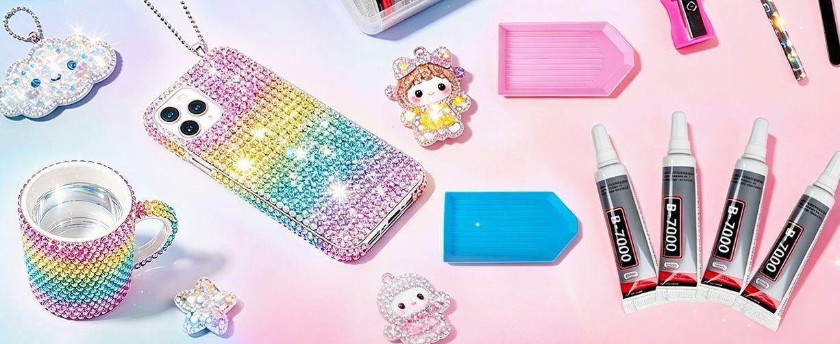 35000Pcs Jelly Rhinestones Bedazzling Kit, 30 Colors 3mm Flatback Rhinestones for Bedazzling with 4 Pcs B7000 Jewelry Glue & Tools，All-in-One Bedazzler Kit for Nail DIY Arts & Crafts Gifts