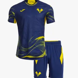Hellas Verona 2025/26 Home and Away Full Set Soccer Kit, Serie A Premium Fabric Match Style Set Z