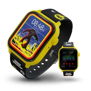 My Play Watch Space Invaders Retro Gaming Smartwatch, Selective Tech, Yellow Bezel, Non-Connected, Built-in Space Invaders™ Game, Custom Watch Faces, Classic Arcade Sound, IP67 Rating