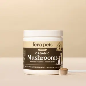 Fera Pets USDA Organic Mushroom Blend for Dogs & Cats – Vet‑Formulated Immune Support Supplement with 10 Organic Fruiting‑Body Mushrooms