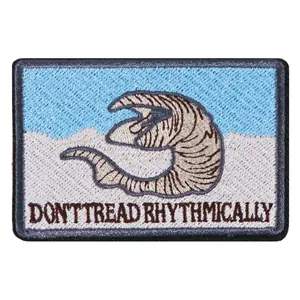 Desert Worm Embroidery Patch, Self-Adhesive Iron-On Applique, Perfect for Clothes Jackets Hats Accessories, Durable & Stylish Design