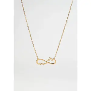 Stainless Steel Mama Necklace - Infinity Symbol Pendant for Eternal Love