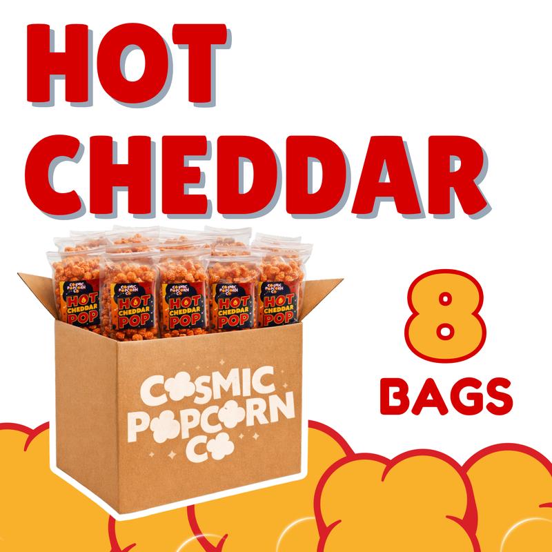 12 Bags of Hot Cheddar POP! Lightly Seasoned Gourmet Popcorn by the Case