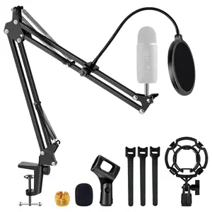 5Core Microphone Stand Suspension Desk Scissor Boom Arm 16" Shock Mount Pop Filter Equipment