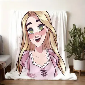 2026 new model printed with patterns Rapunzel Themed Flannel Blanket Soft Skin Friendly Warm Throw Blanket Multi purpose Blanket For Bedroom Living Room Sofa Cartoon Anime Peripheral Nap Blanket For K