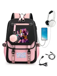 Kpop Demon Backpack for School Girls, Cute Versatile Backpack, Cute High School Backpacks for Teens Women Student Large Bookbag 15.6 Inch Laptop Bag with USB Charger Port for College Work Travel Trip