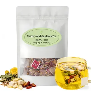 Herbal Extracts Chicory and Gardenia Herbal Tea, Relief from Heat, 20 Tea Bags Natural Ingredients Brewed