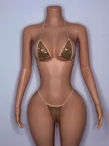 10B Set Candy – Rhinestone Micro Bikini – Exotic Dancer Stagewear for Women – Stage & Clubwear King Thong