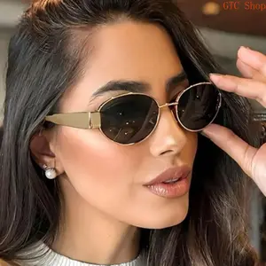 Unisex Vintage Oval Frame Stylish Sunglasses - Viral Trendy Casual Fashion Eyewear, Lightweight Durable Polarized Sports Lens, Classic Minimalist Design, Versatile Square Retro Sun Shades for Daily Outdoor Activities