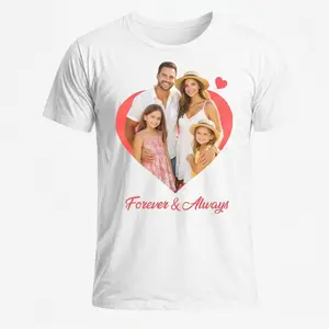 Fashionable pure cotton men and women, happy family T-shirt | Classic slim fit round neck, ideal choice for screen printing, hot pressing and painting Menswear