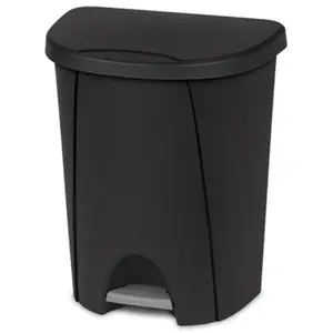Sterilite 10949004 25 Ltr. Step On Wastebasket Can Black