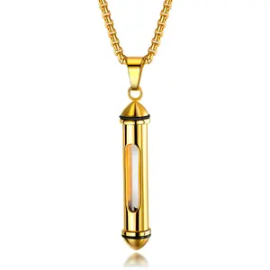 OIDEA Customizable Memorial Glass Vial Locket Necklace - Stainless Steel, Openable Keepsake Perfume Bottle Pendant for Men & Women Gifts, Customizable Memorial Necklaces