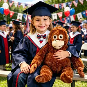 Cute Punch Monkey Plush Toy Soft Stuffed Animal Hug Pillow Cozy Stress Relief Gift for Kids Teens Graduation Birthday Holiday Room Decor Comfort Companion Indoor Entertainment