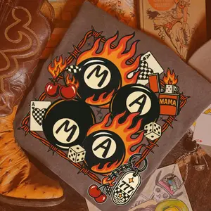 Flamin Mama Vintage Graphic T-shirt, Vintage Western Outfits Women, Western Clothing, Cowgirl Outfits Stuff Tee, Country Concert Outfits Unisex Shirt