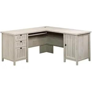 L-Shaped Desk, Chalked Chestnut finish