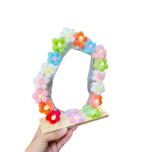 Crochet mirror decor, crochet flower mirror decor, birthday anniversary gift handmade mirror, makeup mirror decor, gift for girls,