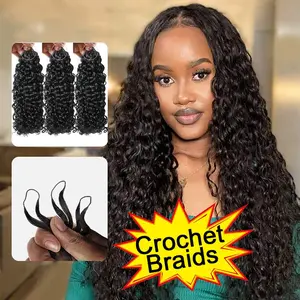 【Seamless Crochet Braids】Water Wave Soft Crochet Hair Newest 100% Human Hair Extensions