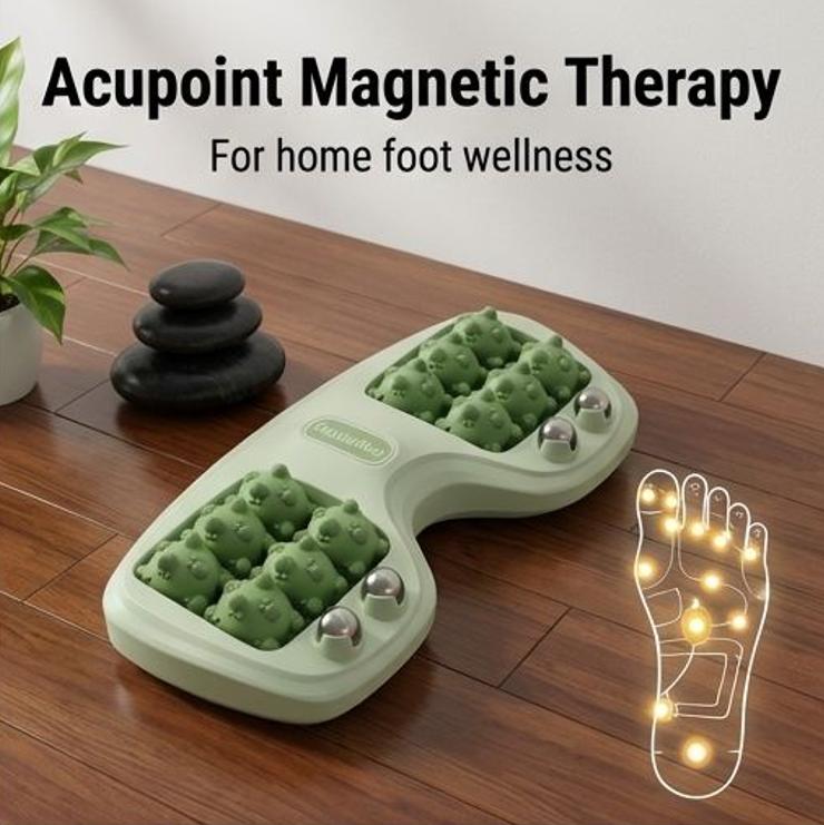 Foot Massager Roller | 4-Row Magnetic Bead Design for Deep Tissue Relief | Stimulates Pressure Points & Improves Circulation | Relieves Foot Pain, Stress & Fatigue | Easy Home Foot Spa Solution | 50% OFF Limited Time Deal
