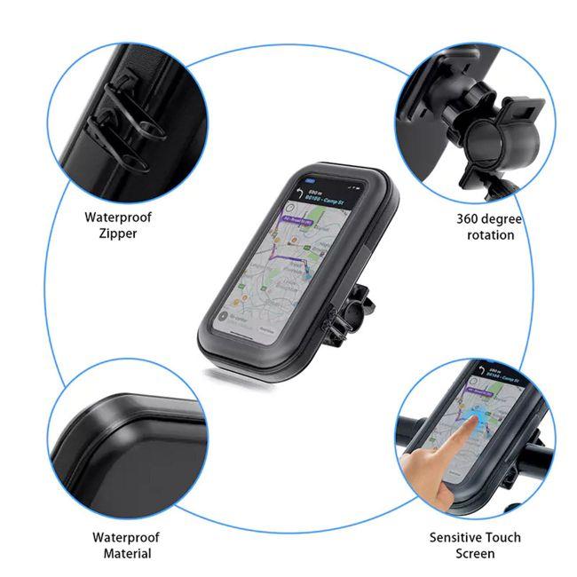 360 degree Rotation Universal Detachable Bicycle Motorbike holder 6.3 inch Cell Phone Holder SKU:HLD-VD005BK SKU:M2FVD-HLD005BK