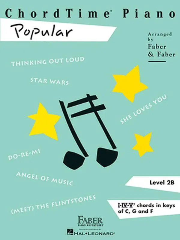 USED Book - Chordtime Piano: Popular - Level 2b Piano Sheet Music Songbook for Students Easy Chord-Based Arrangements in C G and F Learn I IV V7 Chords with Pop F by Faber, Nancy (Paperback) - english