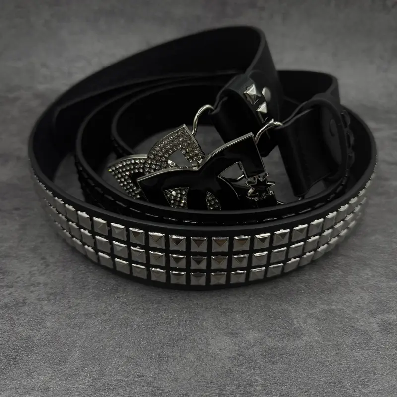 Waist Corset Decorative Belt - High-Quality PU Leather with Rhinestones, Bold Design, Heavy-Duty Metal Engraved Buckle, Stretchy Sturdy Texture, Belts for Dresses, Ideal for Cosplay & Birthday Gift