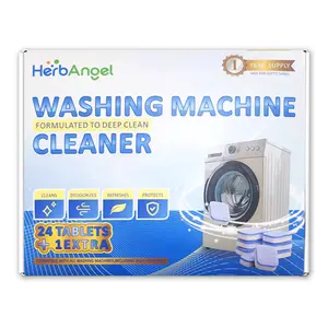 Washing Machine Cleaner Descaler 25 Pack - Deep Cleaning Tablets For HE Front Loader Top Load Washer Deodorizer, Inside Drum And Laundry Seal