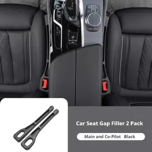 2PCS Car Seat Gap Filler Organizer, Multifunctional Car Gap Filler Organizer Storages Function, Universal Console Catcher Between Seats Cars Interior Accessories (Balck)