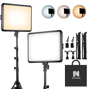 2-Pack Photography Lighting Kit, 22W LED Video Light Kit, 2900-7000K Dimmable Studio Light with Tripod Stand, 73" Stream Light for Video Recording