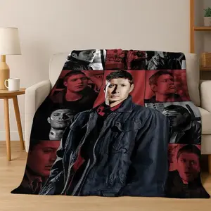 Supernatural Dean Sam Winchester Castiel Flannel Blanket, Cozy Soft Throw Blanket for Bedroom, Sofa, Bed Cover, Fan Decor
