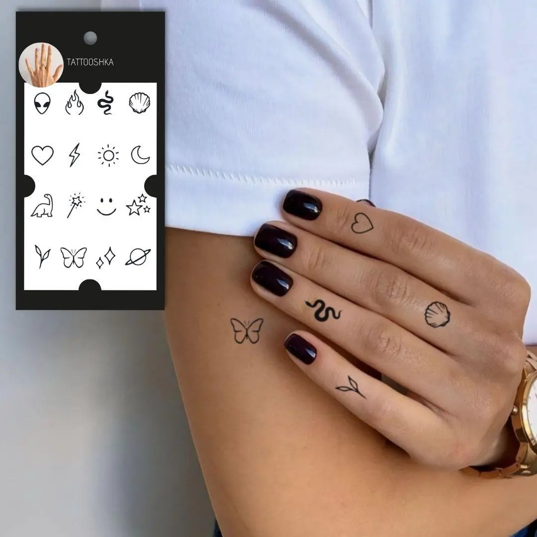 Mini set (L-35). Temporary tattoos. Party tattoos. Kids tattoos. Custom design. Tattoo sets. Ukrainian. Realistic. Waterproof