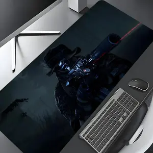 Tactical Soldier Pattern Mouse Pad, Large Gameing Mouse Pad, Aesthetic Desktop Decoration Protective Pad, Non-slip Rubber Pad for Laptop, Desktop Computer Games