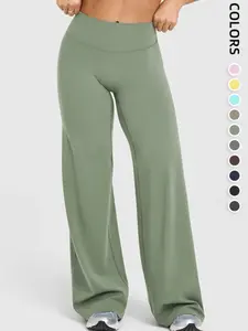 Women's Yoga Wide Leg Pants, Soft Skin-Friendly, Loose Fit, Slimming Fitness Casual Pants, Sporty All-Season Wear