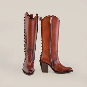 Francia Rings Tall Shaft - Tan - J Toe Women Boots