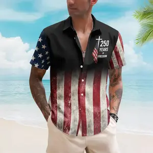 American Flag 250 Years Hawaiian Shirt, Vintage 1776 2026 Patriotic Aloha Tee, Independence Day Gift For Men Dad Grandpa Beach#TikTokMadeMeBuyIt#AmericanStyle#250Years#Casual Outfit#TrendyTee