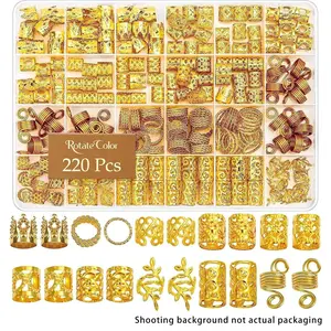 220pcs Dreadlock Hair Rings