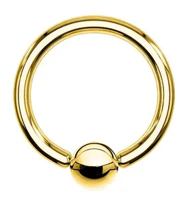 Gold PVD Stainless Steel Captive Ring