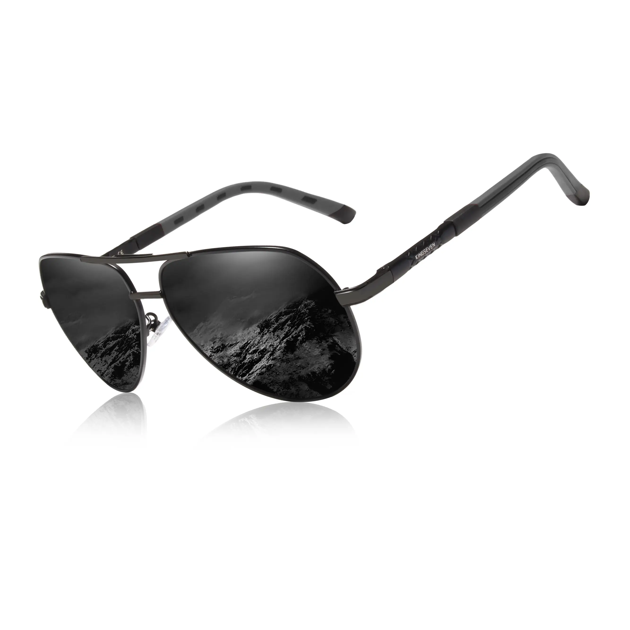 KIGNSEVEN Classic Polarized Sunglasses for Men Women Retro Aluminum magnesium Sun glasses K725 Fathersdaygift Aviator Outdoor Fun Eye Protection Eyewear Unisex Accessories
