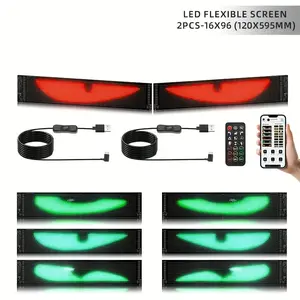 Devil's Eye Flexible LED Display with USB/Wireless Function for Car Dashboard and Store Window Advertising, High Definition Smart Digital Billboard