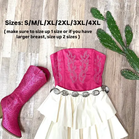 Cowgirl Western corset suede Top