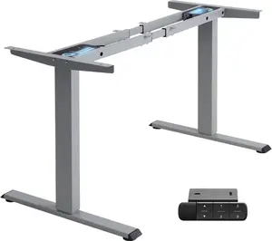Dual Motor Electric Standing Desk Frame, Height Adjustable Sit Stand Base for Home Office, Fits Table Tops up to 70.8 X 31.5 Inch, 225 Lb Capacity (Grey, without Stand)