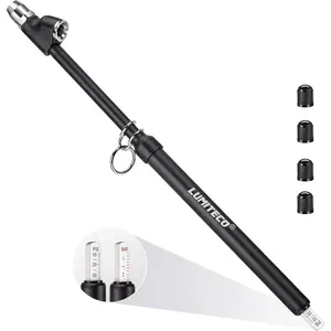 12'' Dual Head Tire Pressure Gauge, Heavy Duty Truck Tire Gauge Range 10-150PSI 1-10Bar for Tire Pressure Checker, Straight-On Tire Air Gauge Extended Tube for Semi Truck, RV, Car, Motorcycle