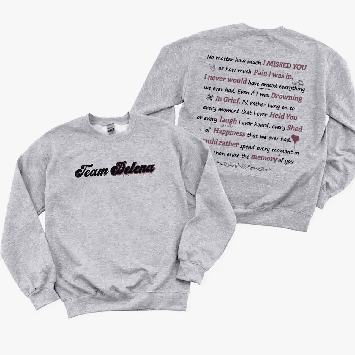 Team Delena Sweatshirt Damon Salvatore Sweatshirt Elena Gilbert Mystic Falls Perfect Gift For Hoodied Everyday Cotton Sw Hoodied Lightweight Cotton Hoodie